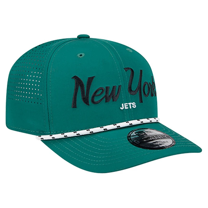 Casquette ajustable New Era verte New York Jets Script 9SEVENTY pour homme
