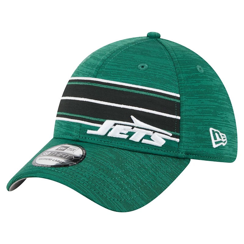 Men's New Era  Green York Jets Stripes 39THIRTY Flex Hat