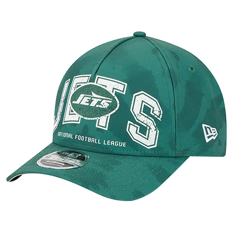 Casquette ajustable New Era verte New York Jets Tie Dye Fade 9Forty M-Crown A-Frame pour homme
