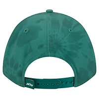 Casquette ajustable New Era verte New York Jets Tie Dye Fade 9Forty M-Crown A-Frame pour homme