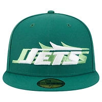 Men's New Era Green York Jets Tri-Hit 59FIFTY Fitted Hat