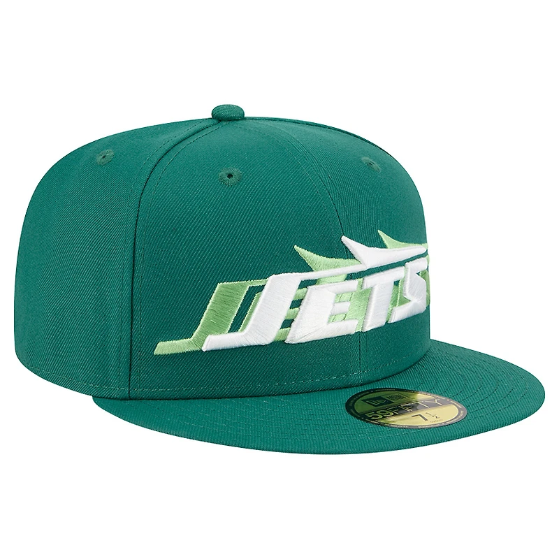 Casquette ajustée New Era 59FIFTY verte des York Jets pour homme