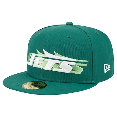 Casquette ajustée New Era 59FIFTY verte des York Jets pour homme