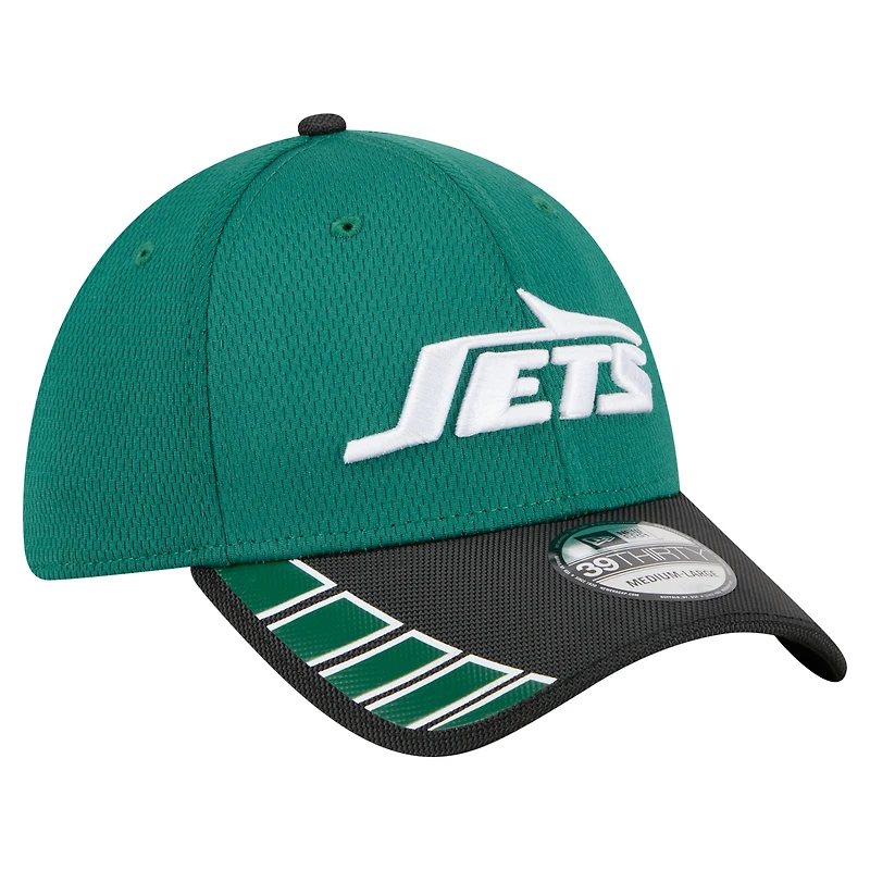 Casquette New Era 39THIRTY Flex verte à visière York Jets pour homme