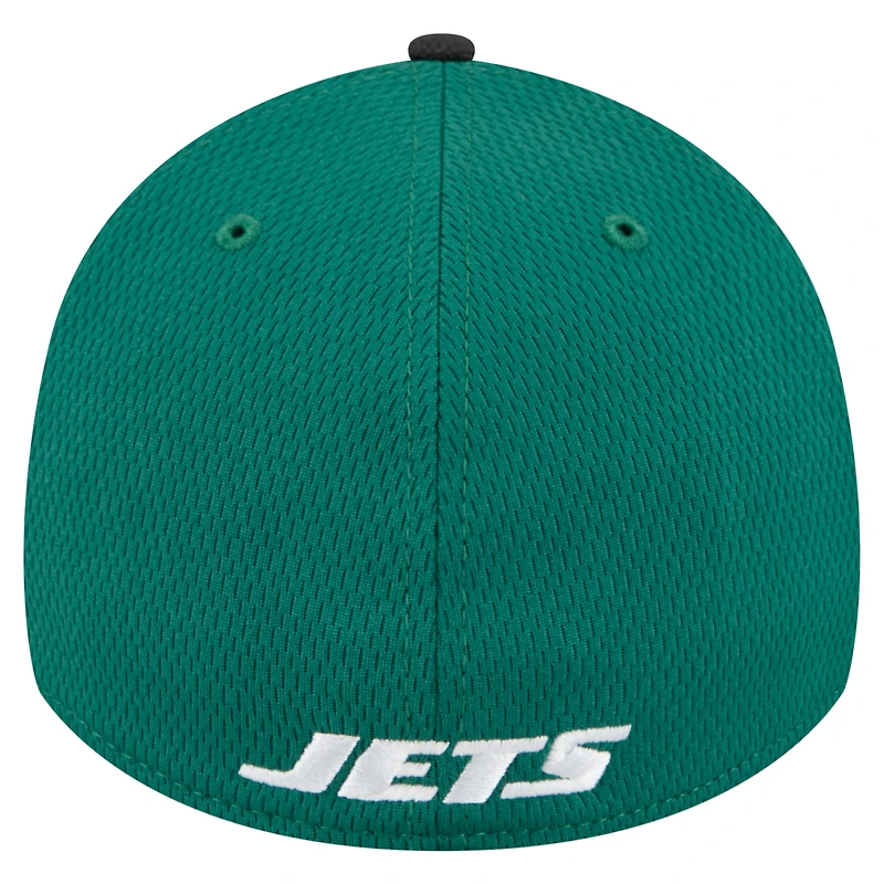 Casquette New Era 39THIRTY Flex verte à visière York Jets pour homme