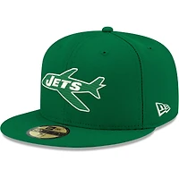 Casquette ajustée New Era Kelly Green York Jets Omaha Throwback 59FIFTY pour homme