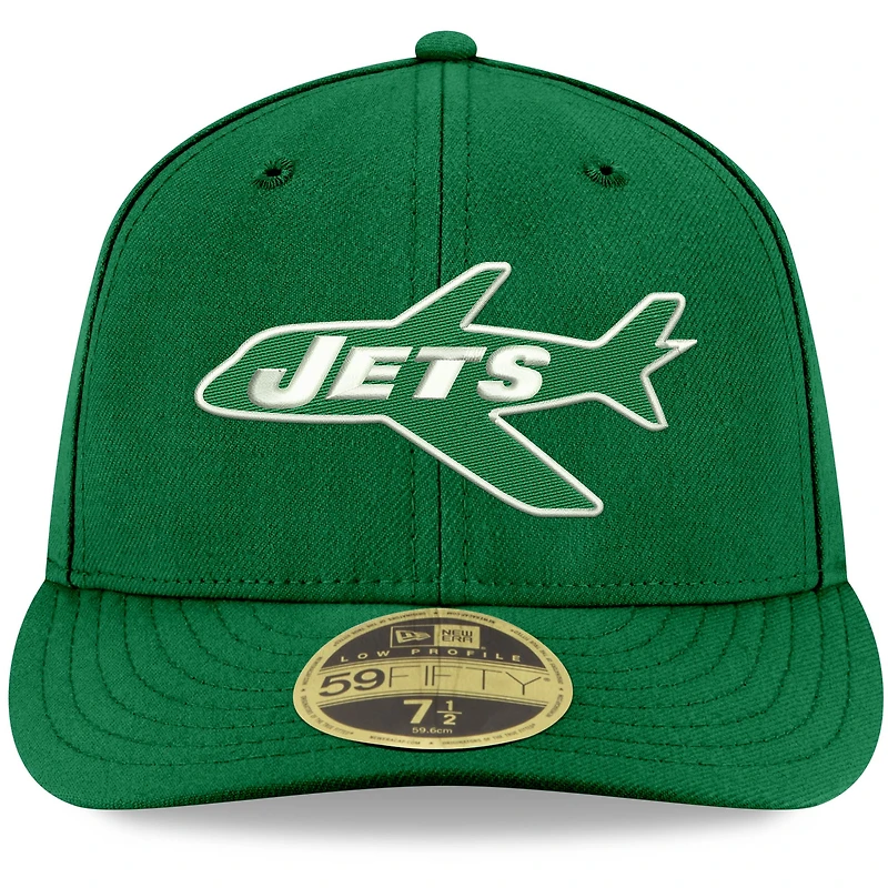 Men's New Era Kelly Green York Jets Omaha Throwback Low Profile 59FIFTY Fitted Hat