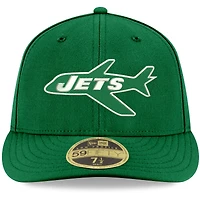 Men's New Era Kelly Green York Jets Omaha Throwback Low Profile 59FIFTY Fitted Hat
