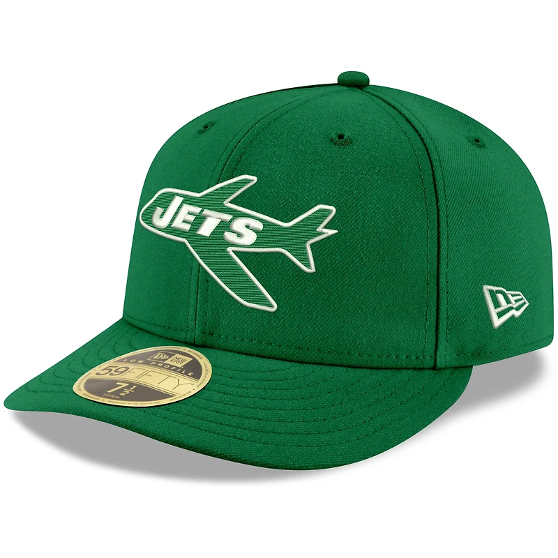 Casquette ajustée à profil bas 59FIFTY New York Jets Omaha Throwback Era pour homme