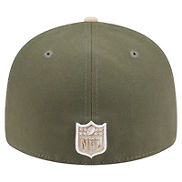 Men's New Era Light Beige/Olive York Jets Two-Tone Color Pack Split Panel 59FIFTY Fitted Hat