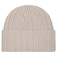 Bonnet en tricot à revers beige clair New Era pour homme avec logo appliqué des New York Jets