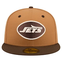 Men's New Era  Light Brown/Dark Brown York Jets Two-Tone Walnut 59FIFTY Fitted Hat