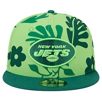 Men's New Era Light Green New York Jets Leafy 9FIFTY Snapback Hat