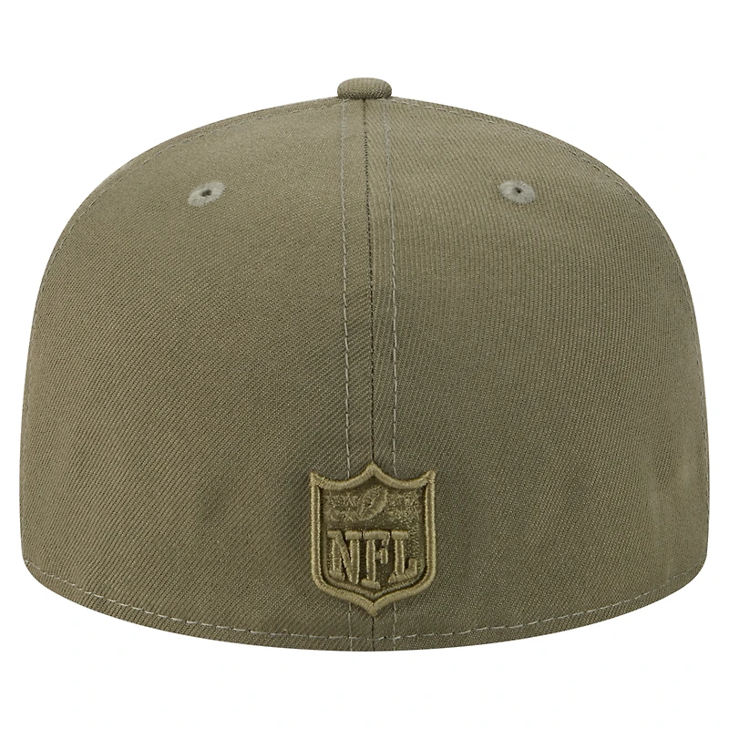 Casquette ajustée A-Frame 59FIFTY olive New York Jets pour homme