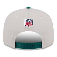 Casquette Snapback New Era Stone/Vert New York Jets 2024 Sideline Historic 9FIFTY pour hommes
