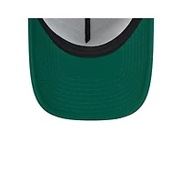 Casquette réglable de camionneur A-Frame New Era Stone/Green New York Jets 2024 Sideline Historic 9FORTY pour hommes