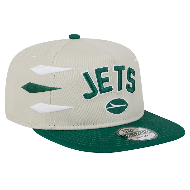 Casquette de golf athlétique à visière snapback New Era Stone/Green New York Jets pour homme
