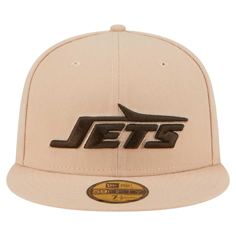 Casquette ajustée 59FIFTY Candied Pecan de New Era pour homme, couleur tan, des York Jets