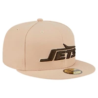 Casquette ajustée 59FIFTY Candied Pecan de New Era pour homme, couleur tan, des York Jets