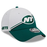 Men's New Era  White/Green New York Jets 2023 Sideline 9FORTY Adjustable Hat