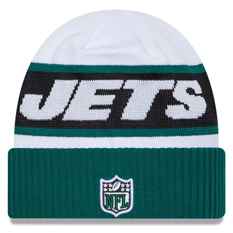 Bonnet en tricot à revers Tech New York Jets 2023 Sideline Tech de New Era pour homme