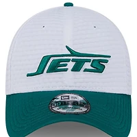 Men's New Era White/Green York Jets 2024 NFL Training Camp 39THIRTY Flex Hat