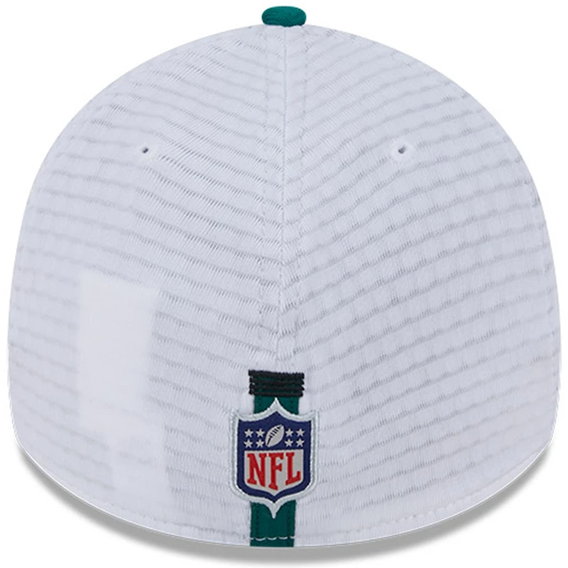 Men's New Era White/Green York Jets 2024 NFL Training Camp 39THIRTY Flex Hat