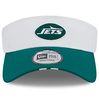 Visière ajustable New Era blanche/verte pour homme, camp d'entraînement NFL 2025 des New York Jets