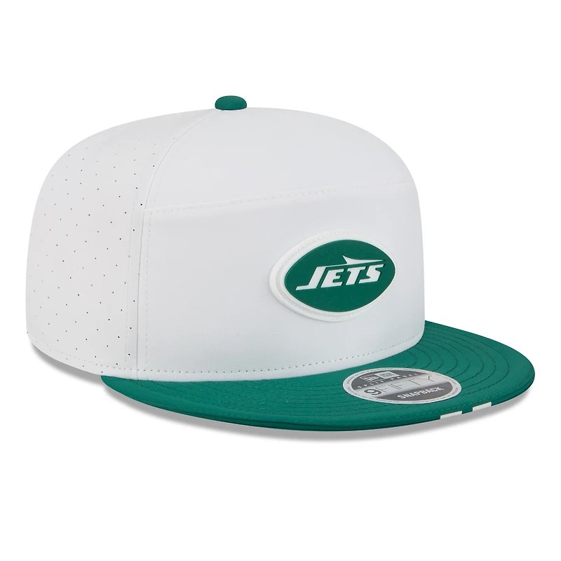 Men's New Era  White/Green New York Jets 2025 NFL Training Camp Split Panel 9FIFTY Snapback Hat