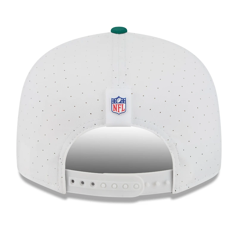 Men's New Era  White/Green New York Jets 2025 NFL Training Camp Split Panel 9FIFTY Snapback Hat