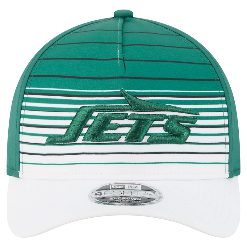Casquette ajustable New Era New York Jets Adventure Gradient 9FORTY M-Crown A-Frame pour homme, blanche/verte