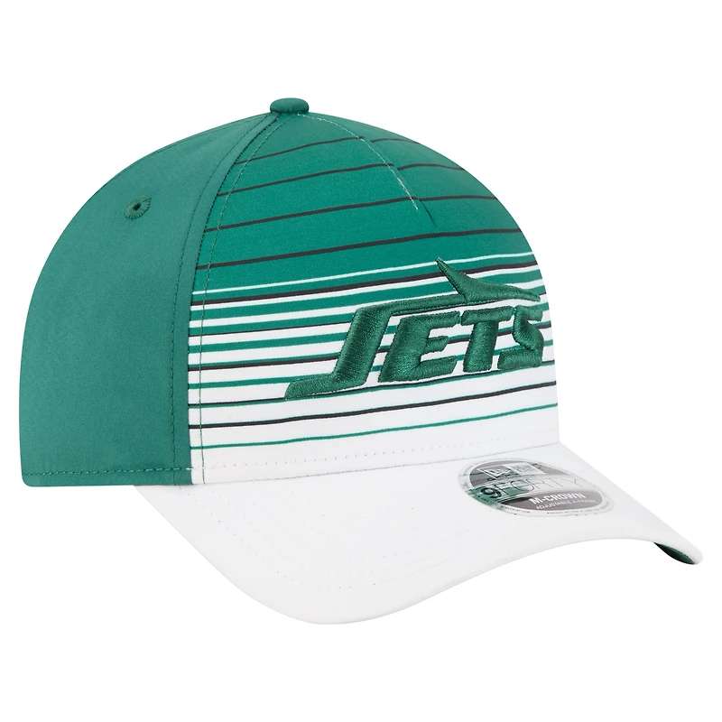Casquette ajustable New Era New York Jets Adventure Gradient 9FORTY M-Crown A-Frame pour homme, blanche/verte