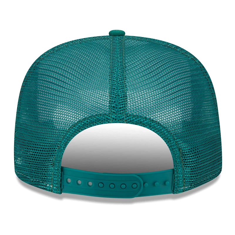 Men's New Era White/Green New York Jets Banger 9FIFTY Trucker Snapback Hat