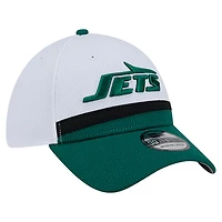 Casquette New Era 39THIRTY Flex blanche/verte pour homme des York Jets Dashmark Rays