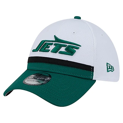 Casquette New Era 39THIRTY Flex blanche/verte pour homme des York Jets Dashmark Rays
