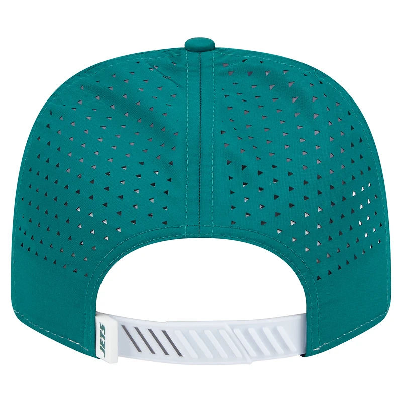 Men's New Era  White/Green New York Jets Established Patch 9SEVENTY Adjustable Hat
