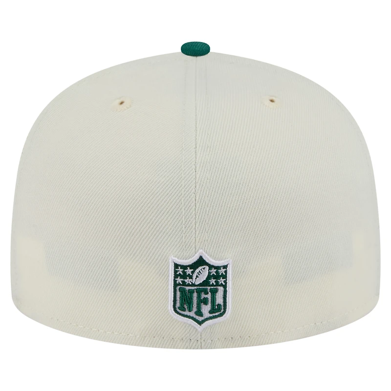 Casquette ajustée New Era 59FIFTY pour homme, blanche et verte, des York Jets
