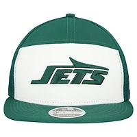 Casquette snapback New Era 9FIFTY pour homme, blanche et verte, à panneaux séparés, des New York Jets