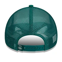 Casquette réglable New Era New York Jets Stacked A-Frame Trucker 9FORTY pour hommes, blanc/vert