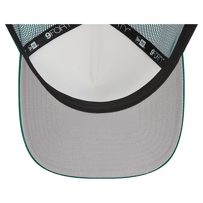 Casquette réglable New Era New York Jets Stacked A-Frame Trucker 9FORTY pour hommes, blanc/vert