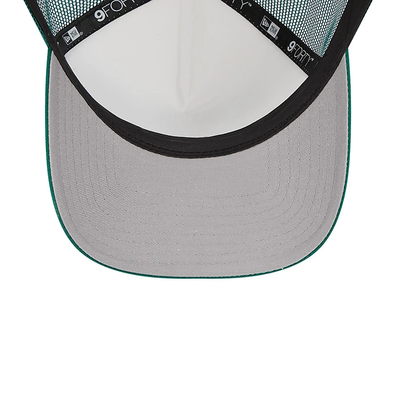 Casquette réglable New Era New York Jets Stacked A-Frame Trucker 9FORTY pour hommes, blanc/vert