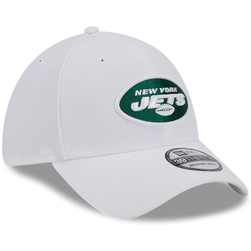 Casquette flexible principale 39THIRTY New Era York Jets pour hommes, blanche