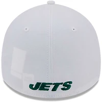Casquette flexible principale 39THIRTY New Era York Jets pour hommes, blanche