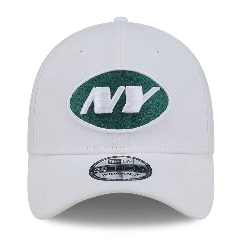 Casquette flexible NFL Iced II 39THIRTY New York Jets Era pour hommes, blanche