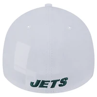Casquette New Era blanche York Jets Throwback 39THIRTY Flex pour homme