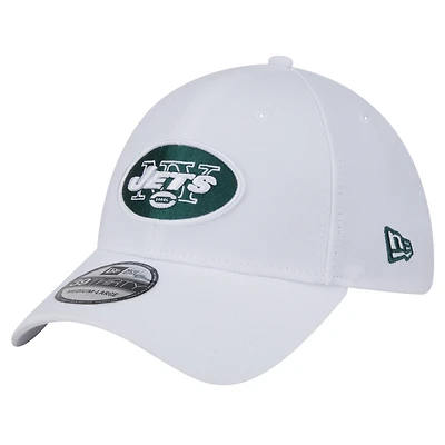 Casquette New Era blanche York Jets Throwback 39THIRTY Flex pour homme