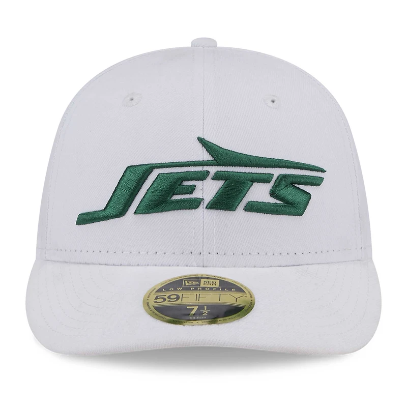 Men's New Era White York Jets Wordmark Omaha Low Profile 59FIFTY Fitted Hat