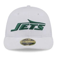 Men's New Era White York Jets Wordmark Omaha Low Profile 59FIFTY Fitted Hat