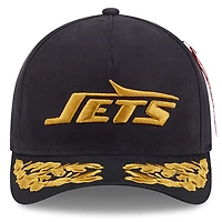 Men's New Era x Alpha Industries  Black New York Jets A-Frame 9FORTY Adjustable Hat