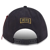 Men's New Era x Alpha Industries  Black New York Jets A-Frame 9FORTY Adjustable Hat
